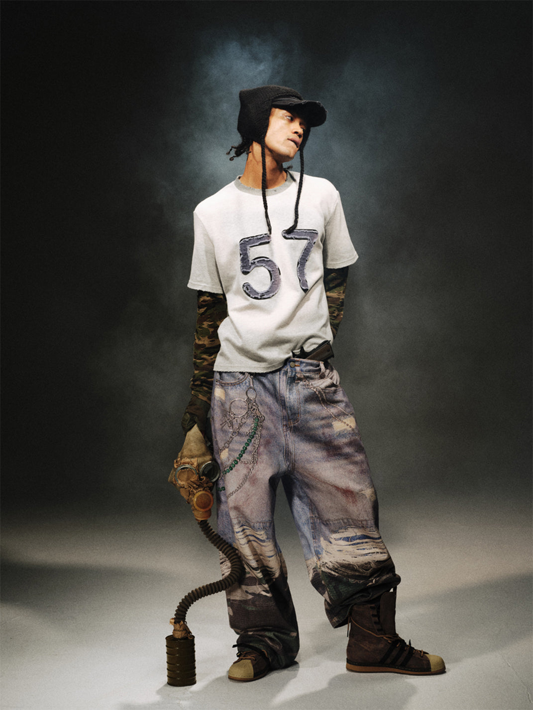 TREclub | Digital Print Wide Leg Jeans - PSYLOS 1, TREclub | Digital Print Wide Leg Jeans, Jeans, TREclub•JAPAN, PSYLOS 1